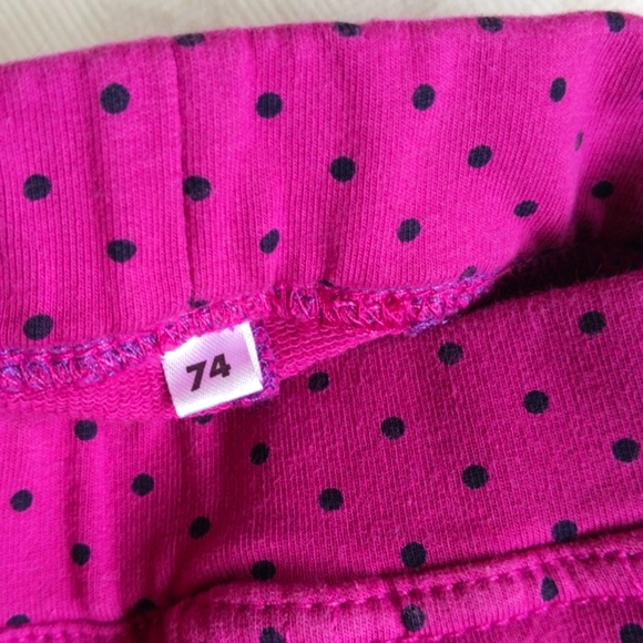 purple with polkadots stretchy knit jeggings 9-12 months baby girl - Picture 4 of 7